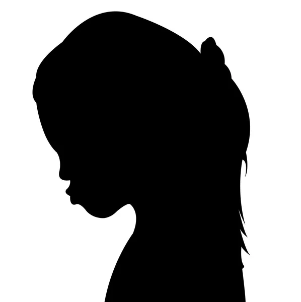 Bir kız baş silueti — Stok fotoğraf