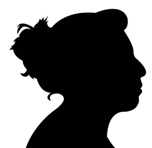 Dame hoofd silhouet — Stockfoto