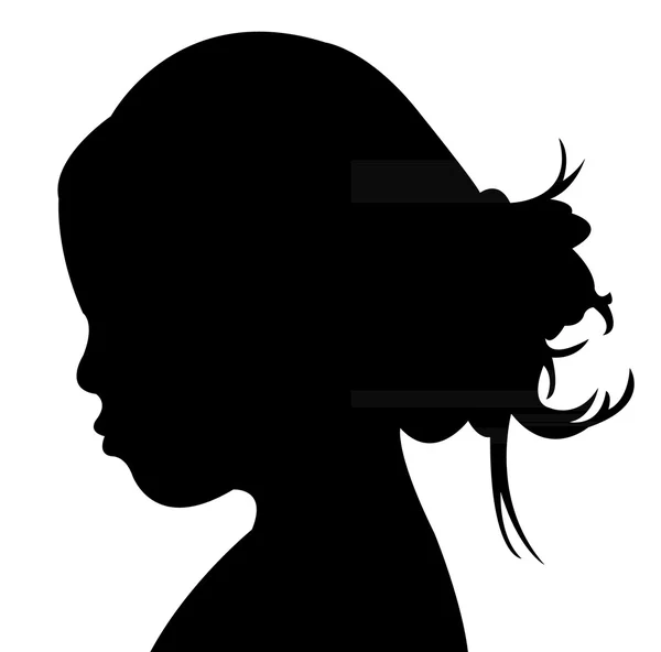 Una ragazza testa silhouette — Foto Stock