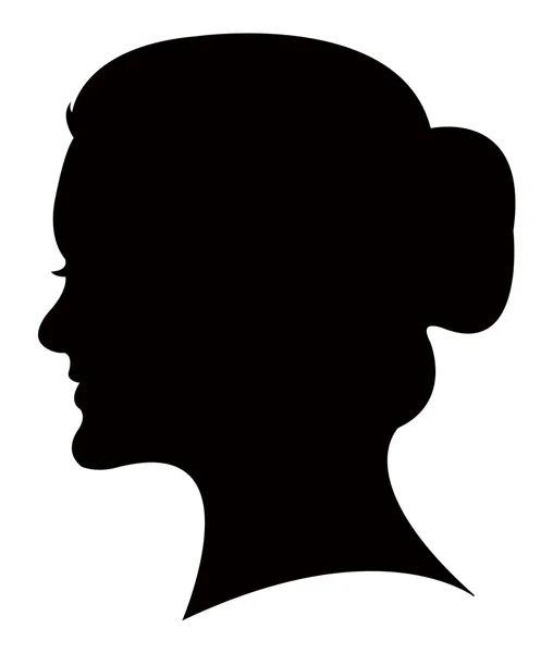 Signora testa silhouette — Foto Stock