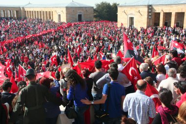 insanlar Türkiye'nin Cumhuriyet Vakfı kutluyor. 29, çekilen fotoğraf inci Ekim, 2013, Ankara, Türkiye