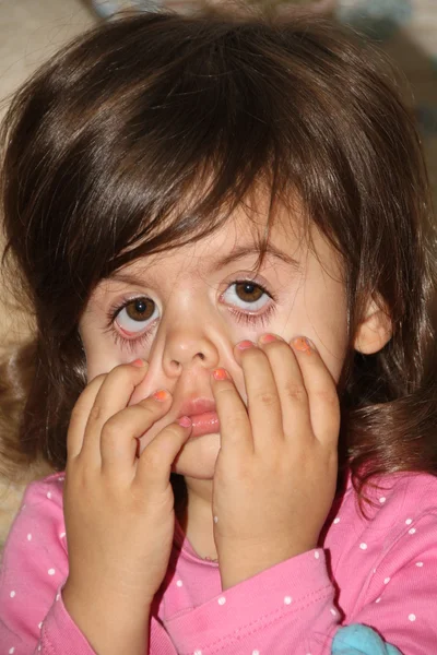 Retrato menina feia — Fotografia de Stock