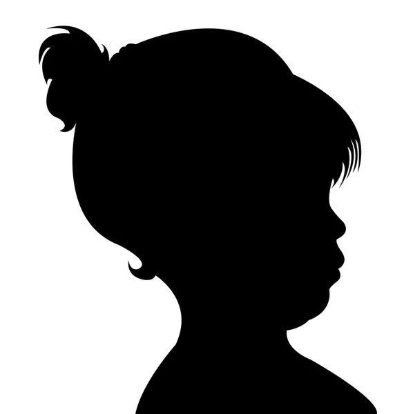 Een meisje hoofd silhouet — Stockvector