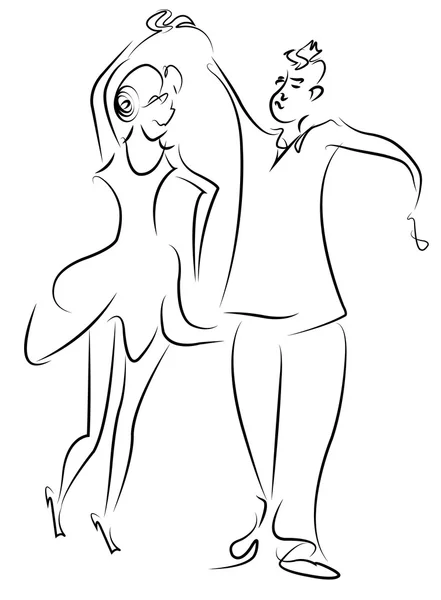 Pareja bailando vector de dibujos animados — Archivo Imágenes Vectoriales