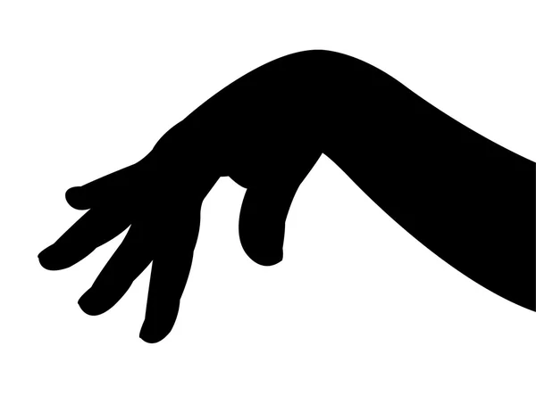 Dame hand silhouet — Stockvector