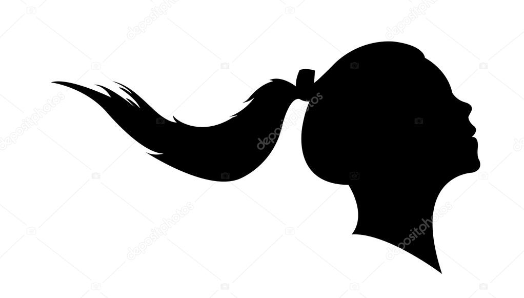 A girl head silhouette