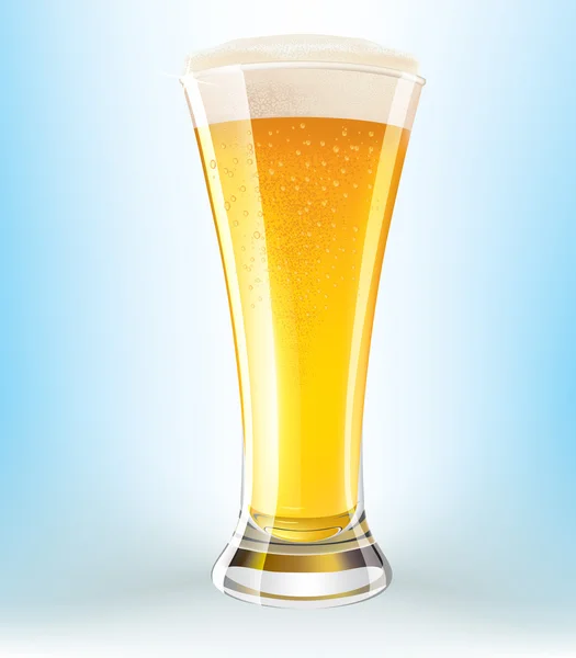 Excelente vaso de cerveza con gotas — Vector de stock