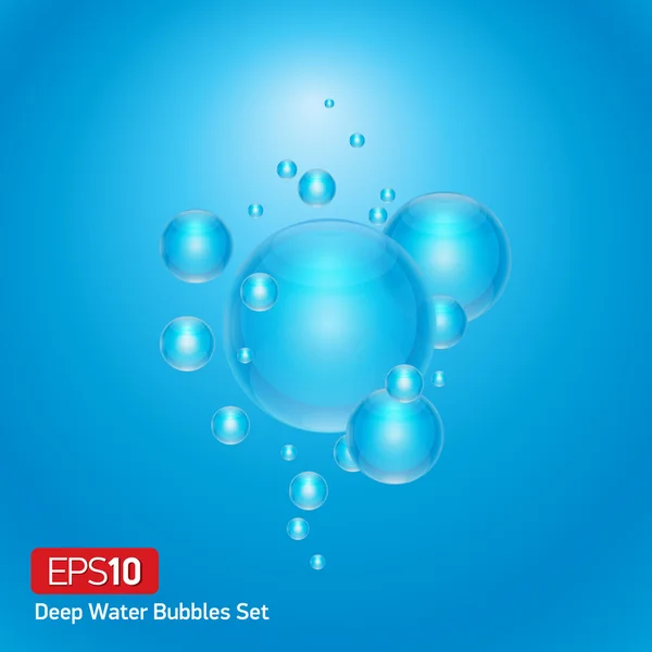 Abstract scène bubbels in diep water — Stockvector
