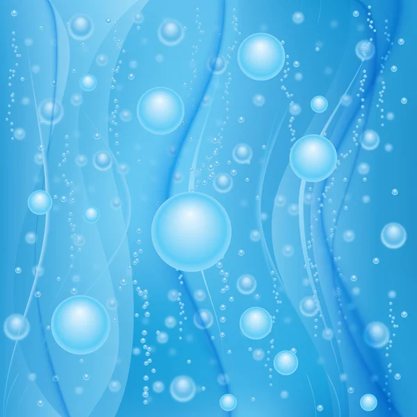 抽象的深的水下现场空气泡沫 — 图库矢量图片