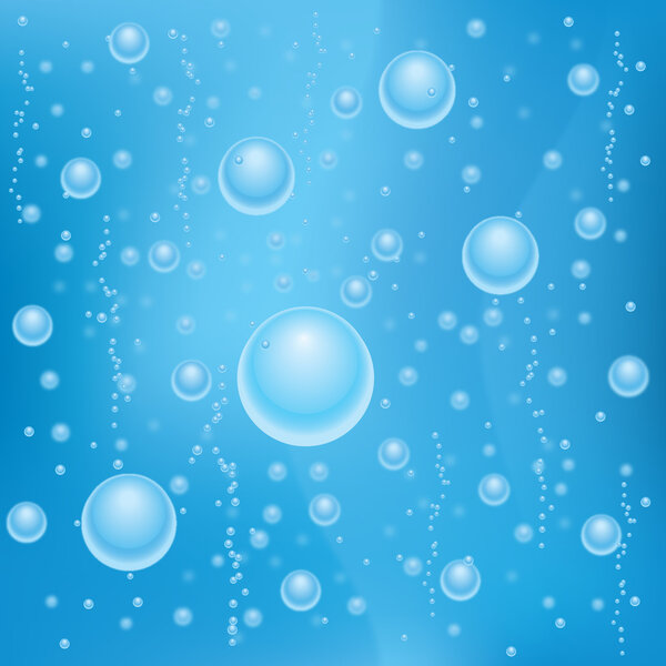 Abstract underwater scene air bubbles in deep