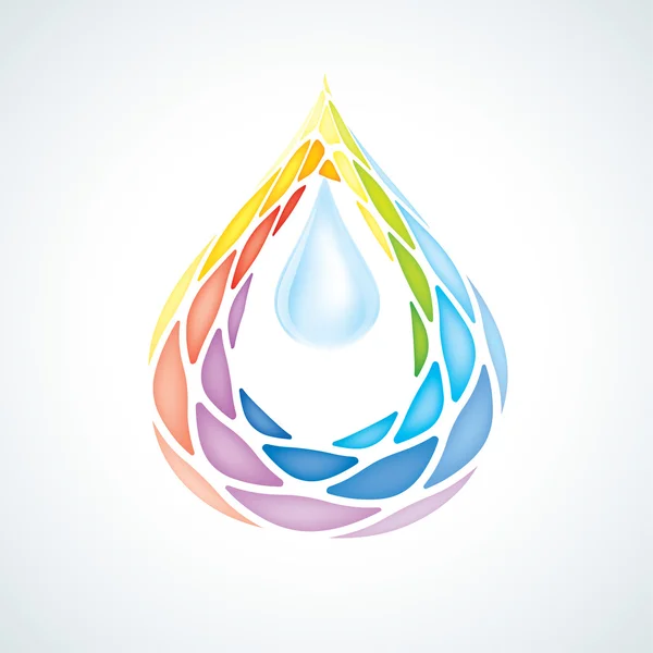 Abstracte puzzel water drop symbool. pictogram. eps10 — Stockvector