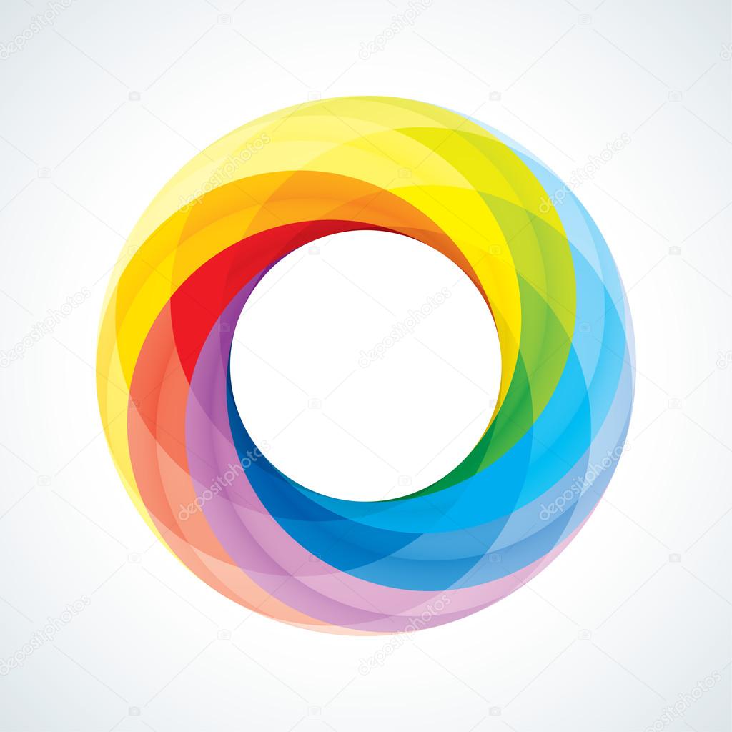 Abstract Infinite loop logo template. Corporate icon. 7 Pieces Shape