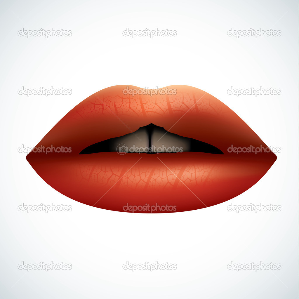 Red glossy lips