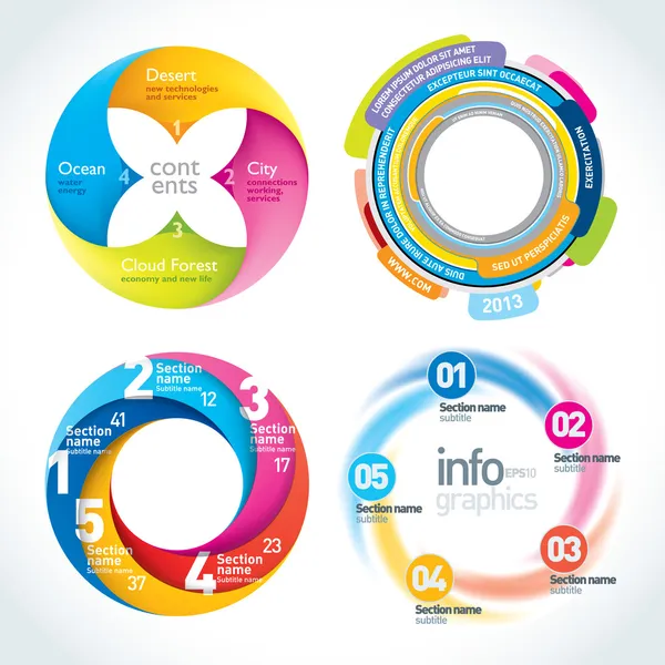 Abstracte cirkel infographics ontwerpsjabloon — Stockvector