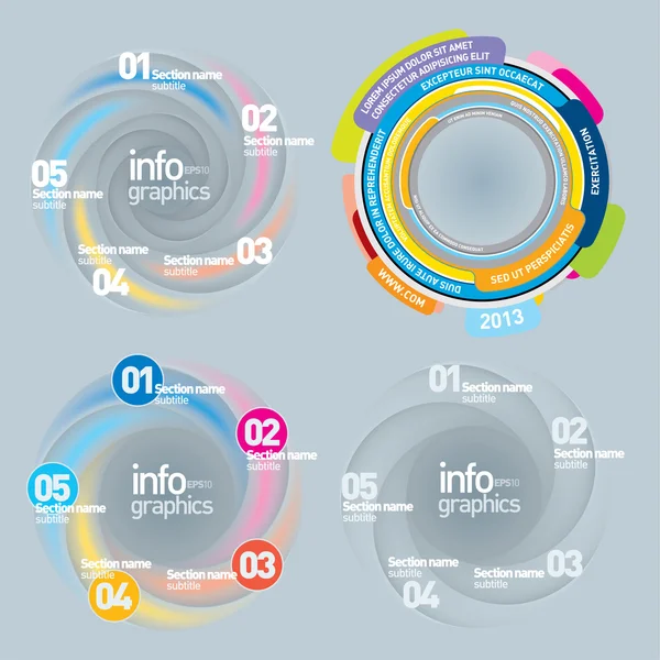 Abstract Circle Infographics Design Template — Stock Vector