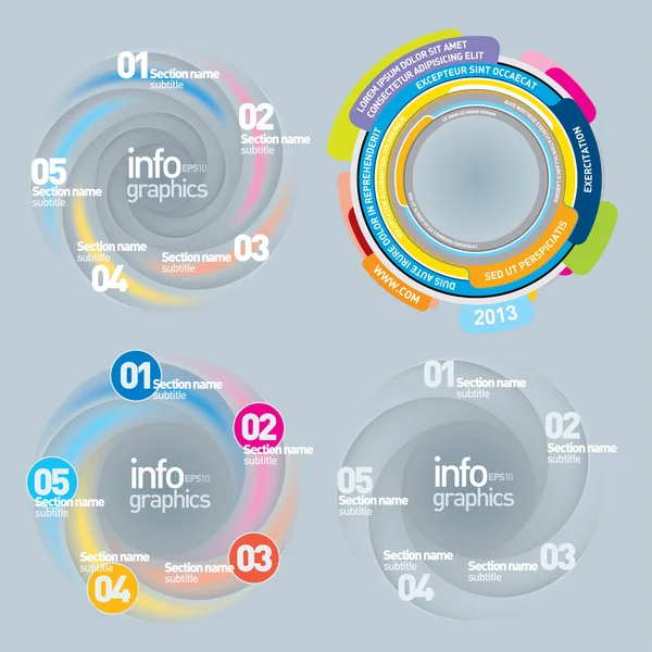 Modelo de Design de Infográficos de Círculo Abstrato — Vetor de Stock