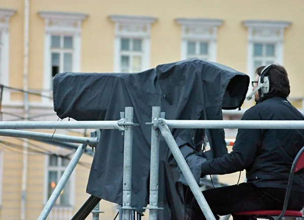 Arbetet med kameramannen — Stockfoto