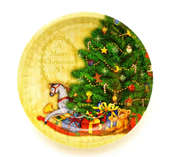 Sváteční talíř "merry christmas" — Stock fotografie
