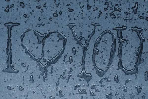 Water inscription "I love you" — Stock Photo, Image