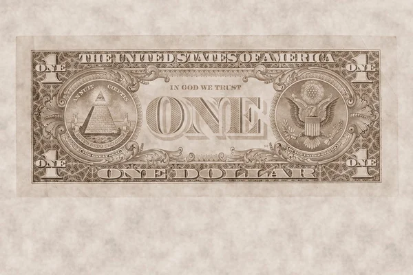 Vecchia banconota da un dollaro con tono seppia — Foto Stock