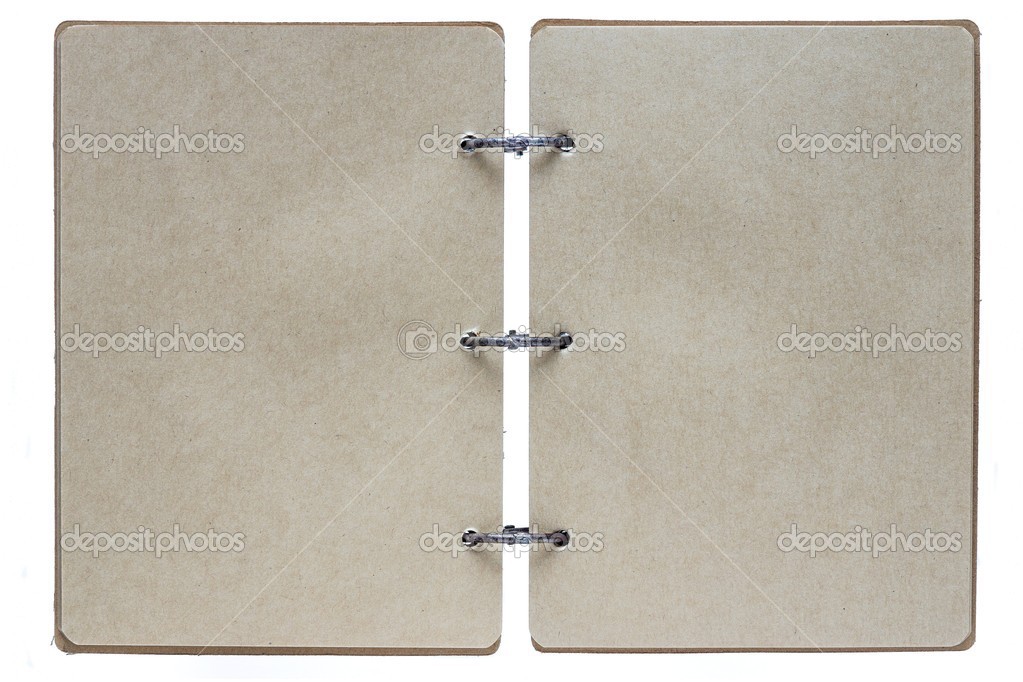 open notebook on a white background