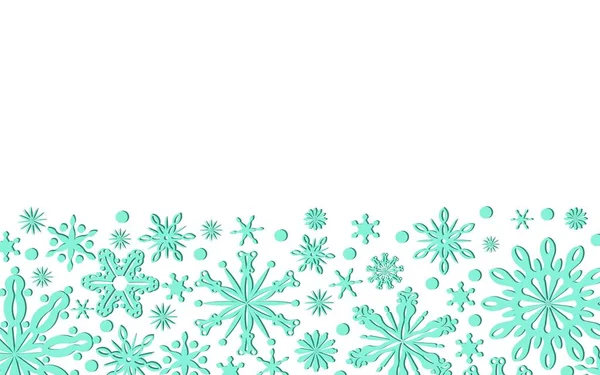 Background New Year Snowflakes Imitation Paper Horizontal Layout Free Space — Stock Vector