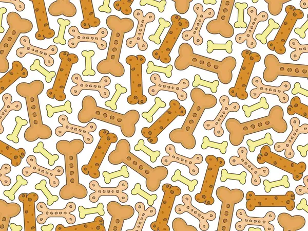 Bone Shaped Dog Biscuits Pattern Texture Monochrome Image Horizontal Layout — Stock Vector