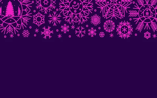 Ano Novo Modelo Natal Flocos Neve Decorativos Estrelas Close Espaço —  Vetores de Stock