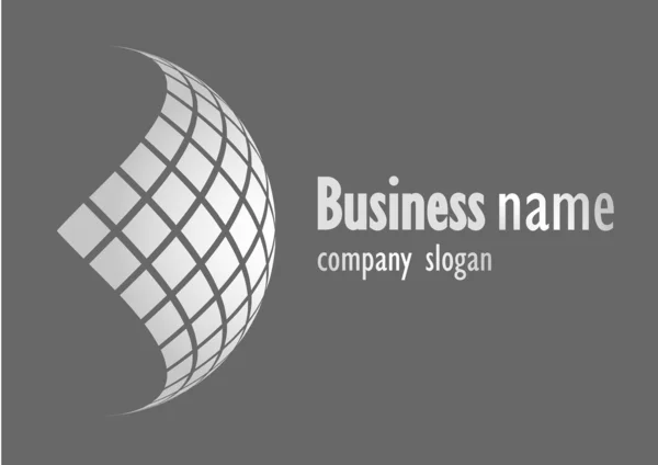 Business logo zilveren globe ontwerp — Stockvector
