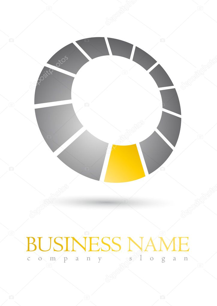 Modern business logo metal circle design with orande segment