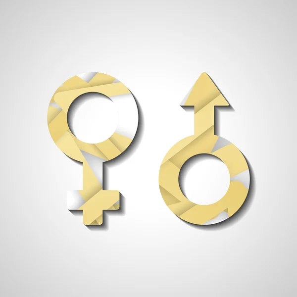 Male and female gender symbols — Stock Vector