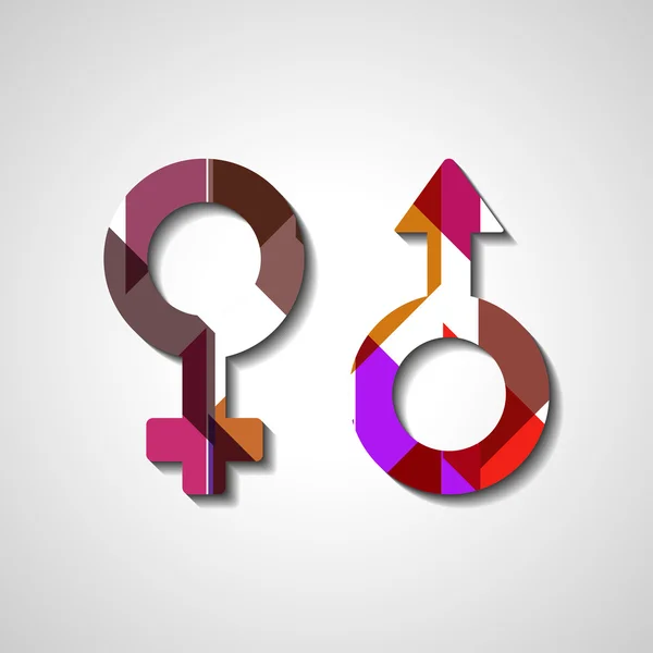 Symboly mužského a ženského pohlaví — Stockový vektor