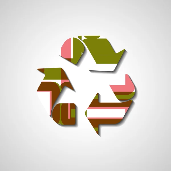 Recycling-Symbol, abstrakte Stildarstellung — Stockvektor