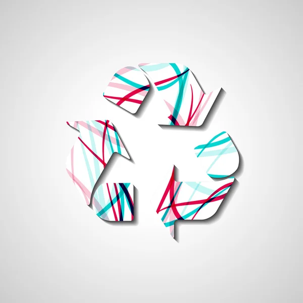 Recyklované symbol, abstraktní styl obrázku — Stockový vektor