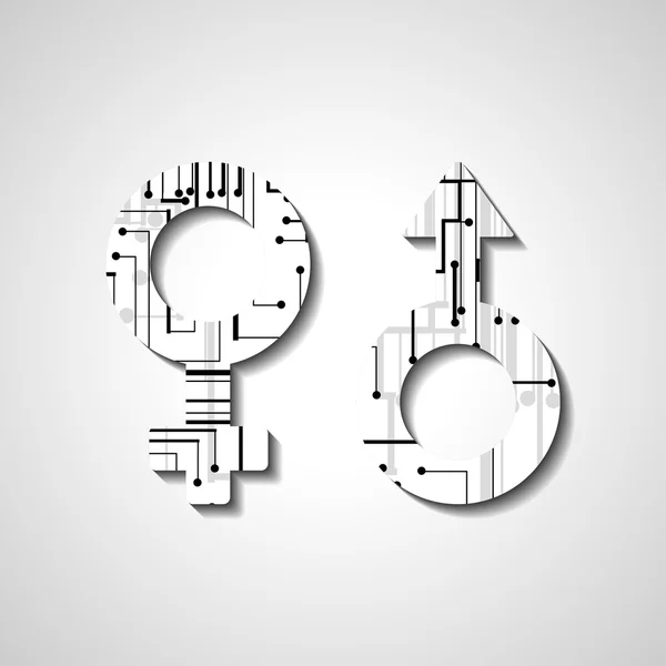 สัญลักษณ์เพศชายและเพศหญิง — ภาพเวกเตอร์สต็อก