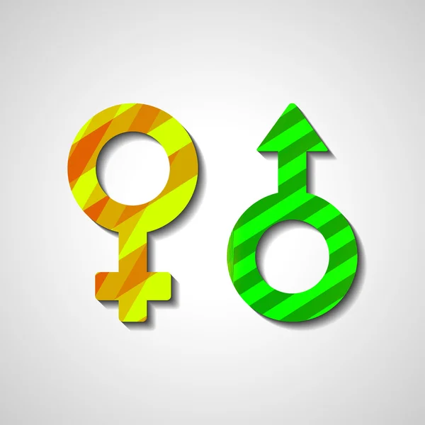 Male and female gender symbols — Stock Vector