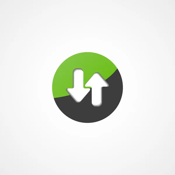 Icône web flèche verte — Image vectorielle