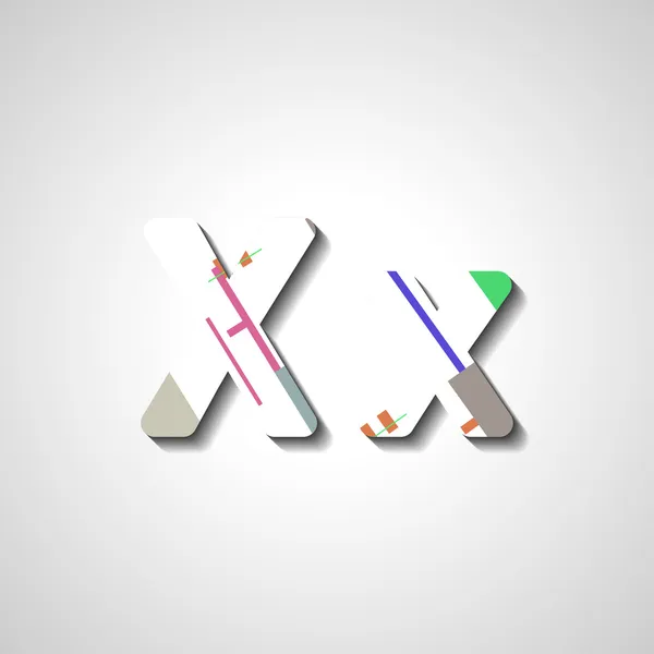 Alphabet lettre colorée — Image vectorielle