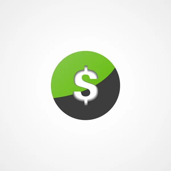 Icône web vert dollar US — Image vectorielle