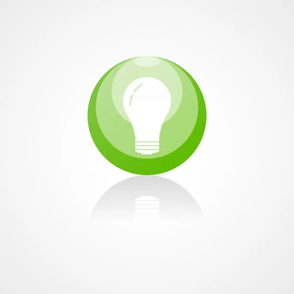 Yeşil ampul web simgesi — Stok Vektör