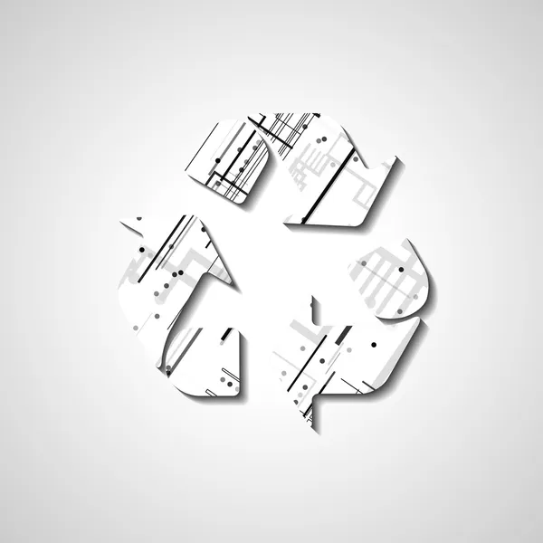 Símbolo de reciclaje, ilustración de estilo abstracto — Vector de stock