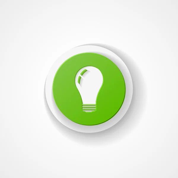 Green bulb web icon — Stock Vector