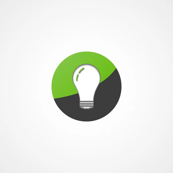 Grüne Glühbirne Web-Symbol — Stockvektor