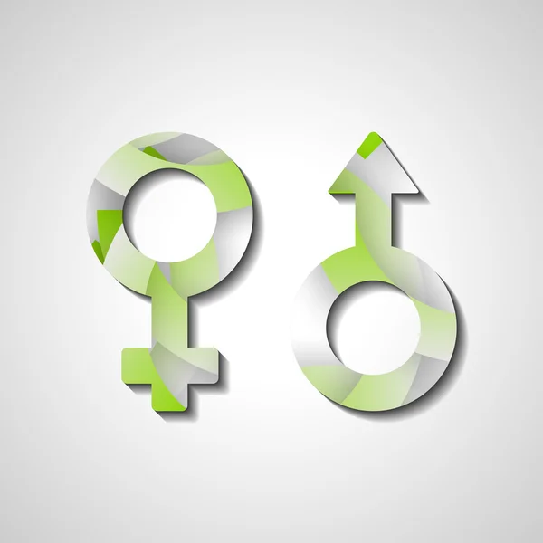 Male and female gender symbols — Stock Vector