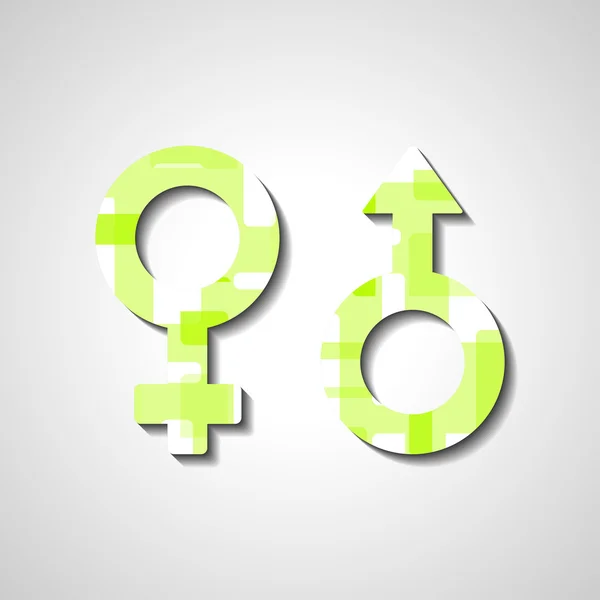 Male and female gender symbols — Stock Vector