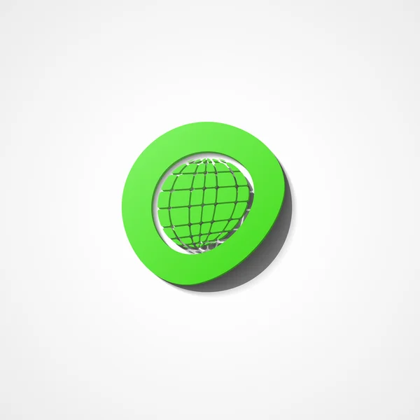 Earth globe web icoontje — Stockvector