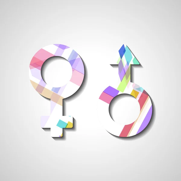 Male and female gender symbols — Stock Vector