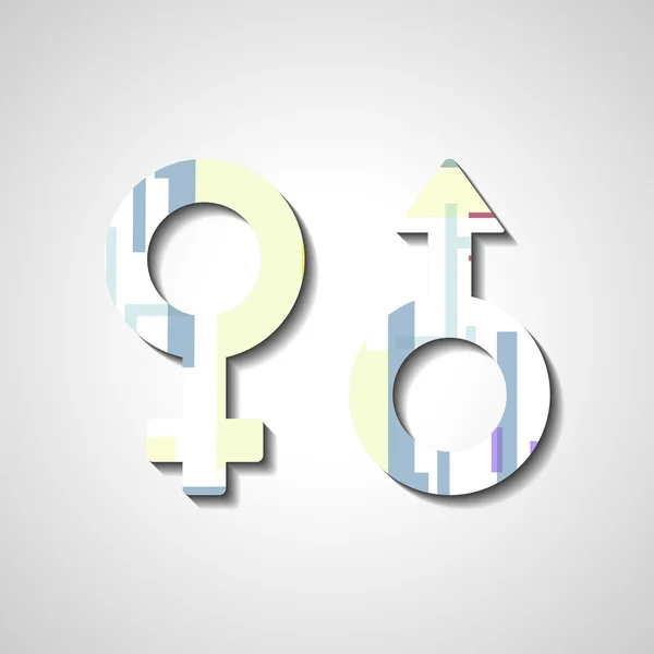 Male and female gender symbols — Stock Vector