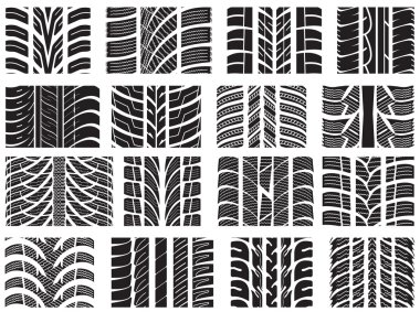 Set of various tire treads clipart