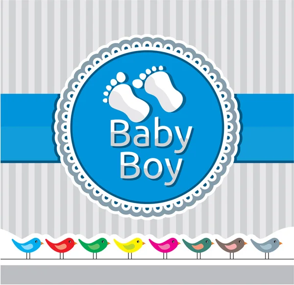 Baby boy annuncio di arrivo carta — Vettoriale Stock